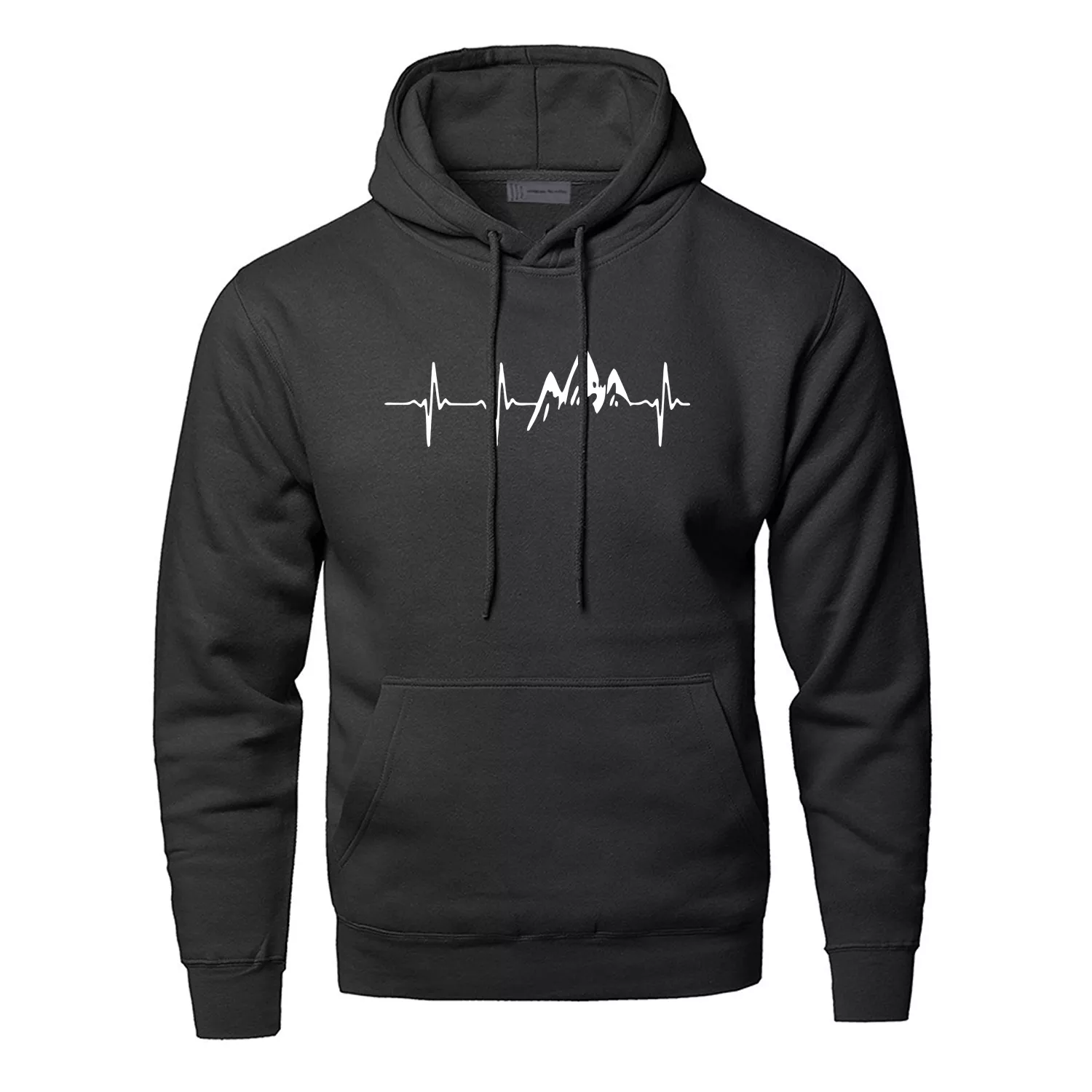 Mountain Heartbeat Hoodies Sweatshirt Men - Image 4