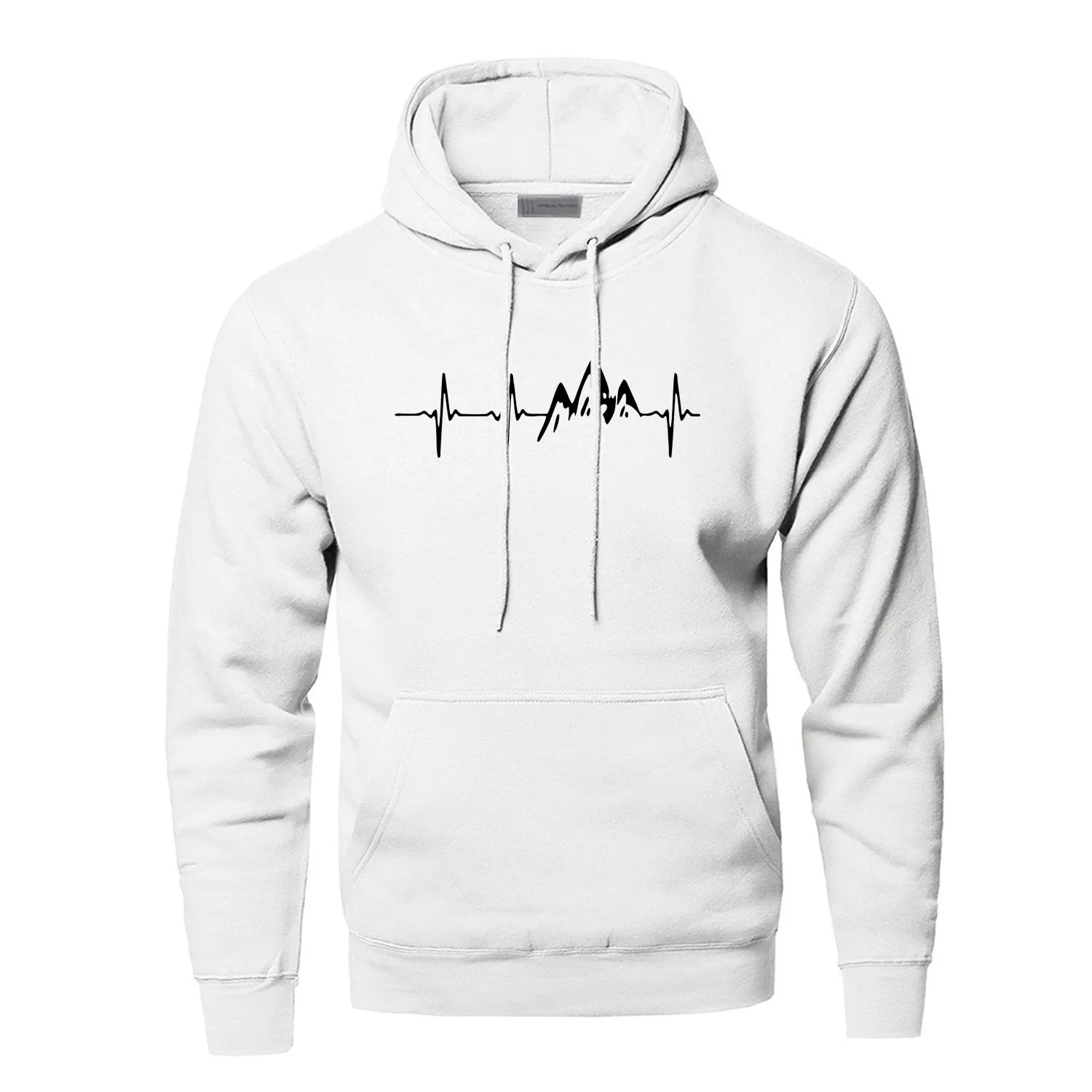 Mountain Heartbeat Hoodies Sweatshirt Men - Image 2